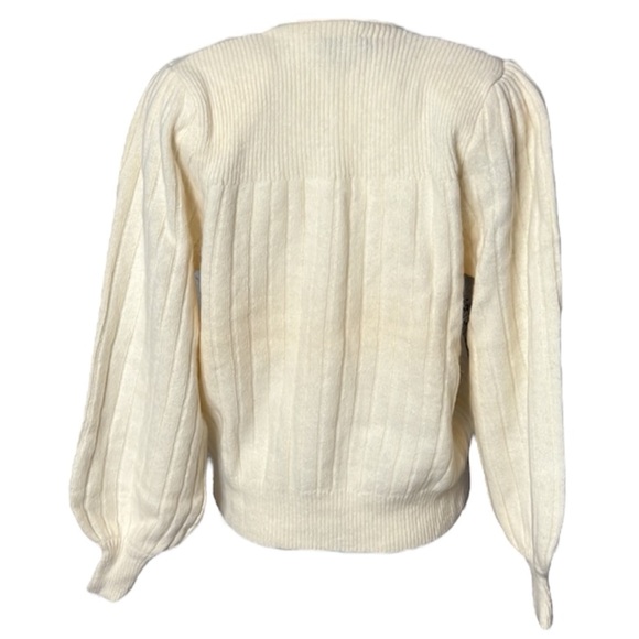 Adele Joyce Cream Lambskin Wool/Angora Rabbit Hair Buttoned Cardigan N264-31 - Picture 2 of 7